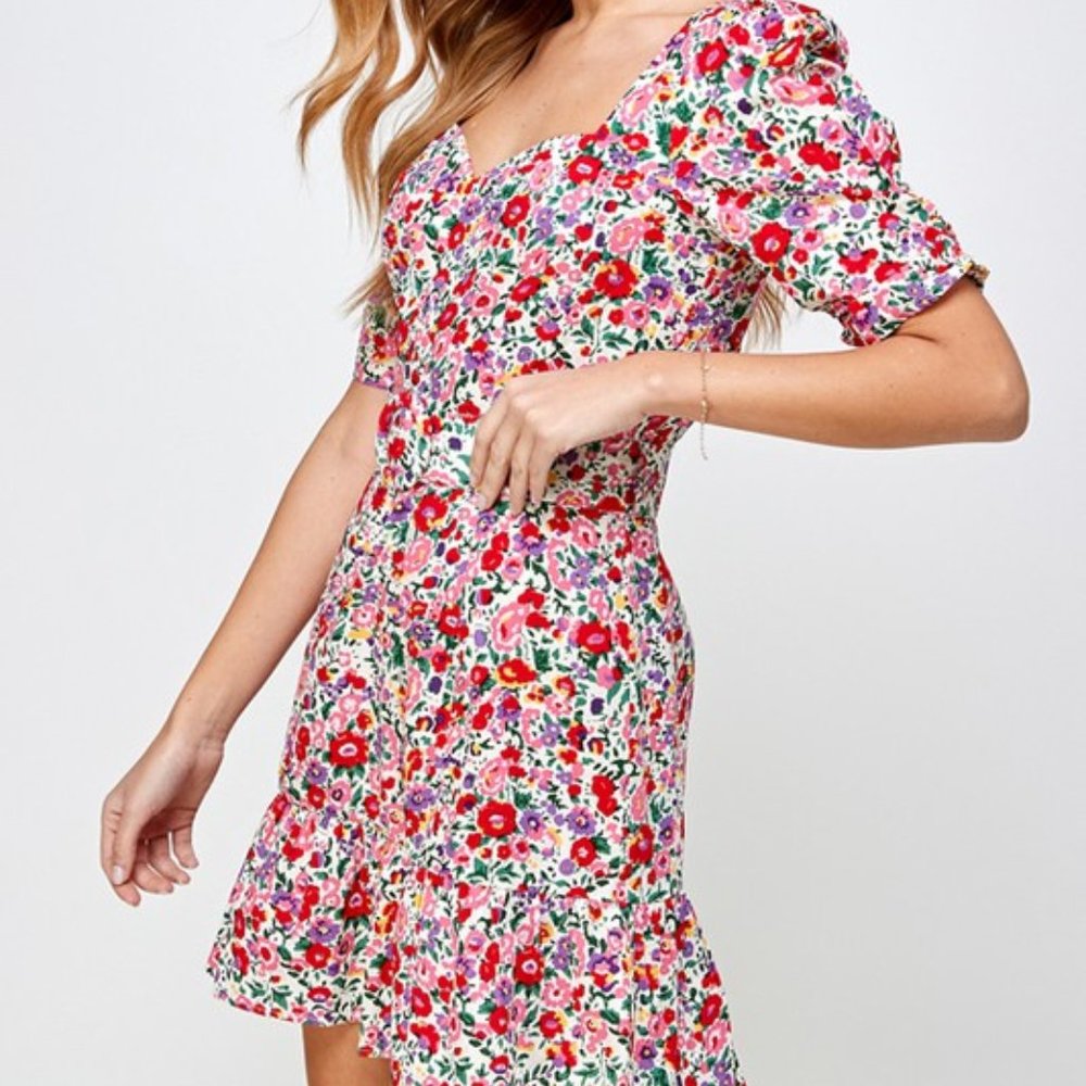 Sweetheart Floral Print Dress - Picture 8 of 13